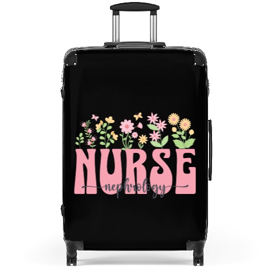 Groovy Nephrology Nurse Flowers Design Suitcases