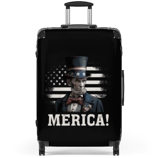 Merica Lincoln President Independence Day Party Suitcases