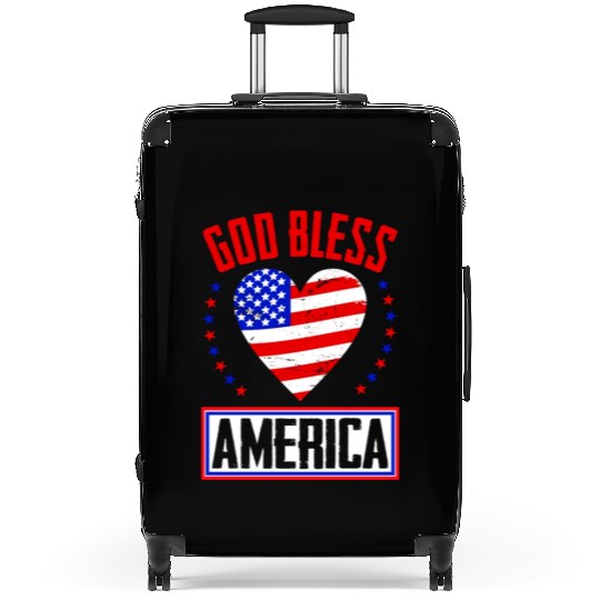 God Bless America Independence Day USA Patriot Suitcases