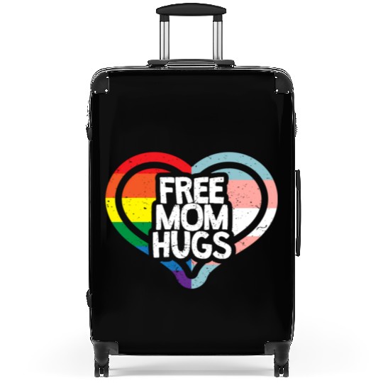Free Mom Hugs Rainbow Pride Suitcases