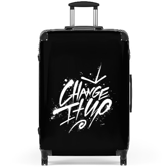 "Change It Up" White Ink Suitcases