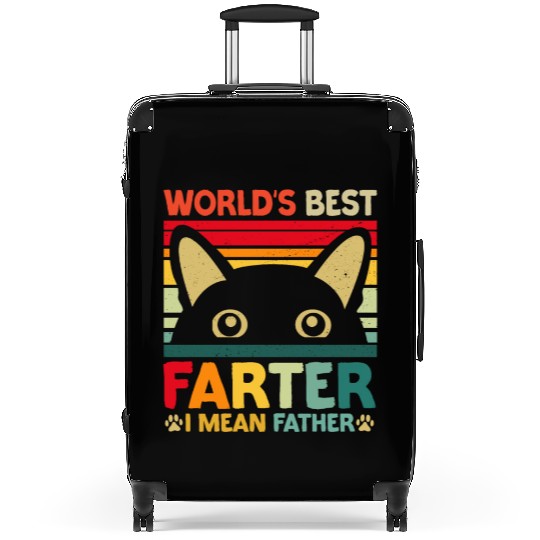 Worlds Best Farter I Mean Father Funny Cat Dad Suitcases