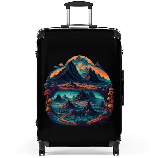 Psychedelic mystical illustration Suitcases