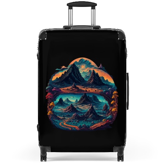 Psychedelic mystical illustration Suitcases