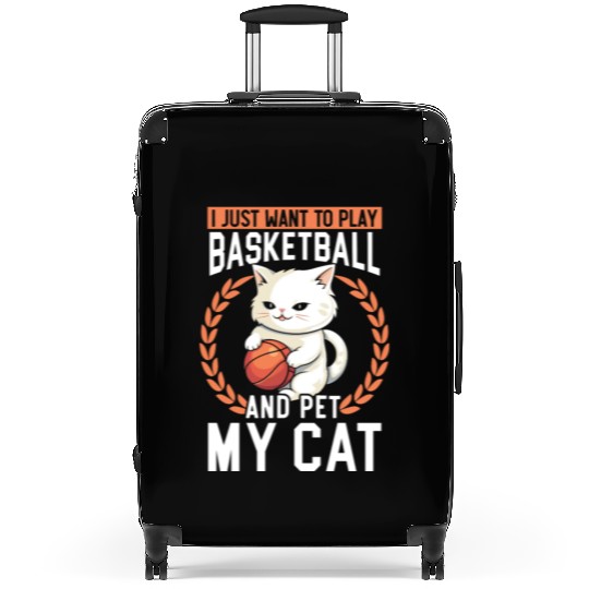 Basketball Cat Basketball Player I Love Basketball Suitcases