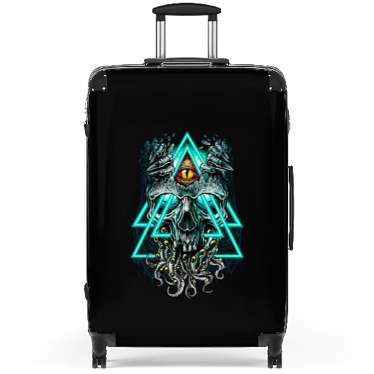 Cthulhu illuminati evil monster Suitcases