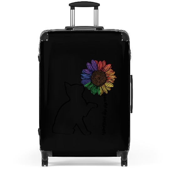You Are My Sunflower Cat Silhouette Flower Feline Suitcases