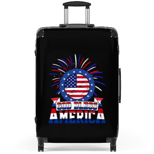 God Bless America Independence Day USA Patriot Suitcases