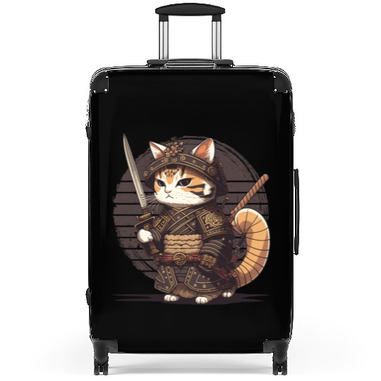Samurai Cat Warrior Japanese Ninja Cat Kawaii Suitcases