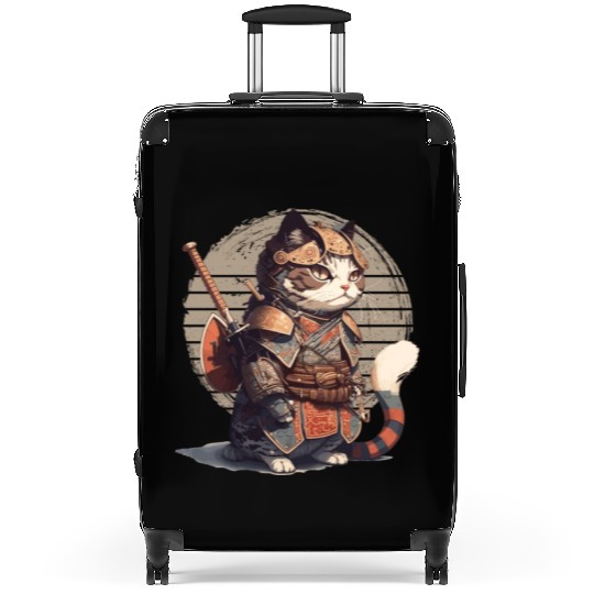 Samurai Cat Warrior Japanese Ninja Cat Kawaii Suitcases