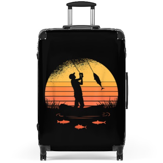 Funny Fishing Design For Men Women Bass Fly Fishin Suitcases
