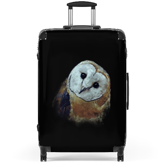 Barn Owl Painting Owl Suitcases