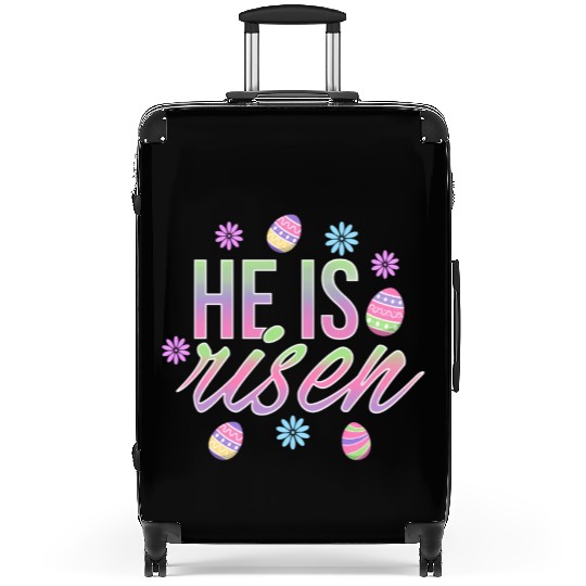 He Is Risen Easter Christian Message Easter Eggs Suitcases
