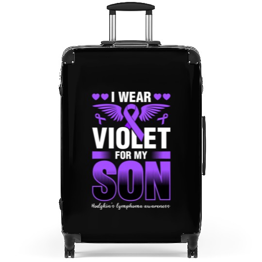 I Wear Violet For My Son Hodgkins Lymphoma Suitcases