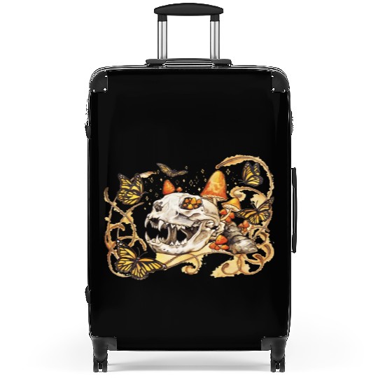 Cat Skull And Butterflies Suitcases