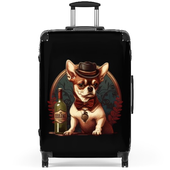 Chihuahua - France French Wine Cute Dog Souvenir Suitcases