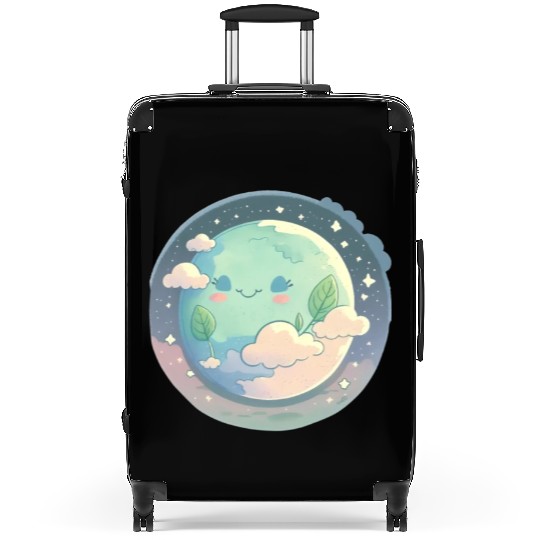 Earth Happy Cute Space Science Planet Environment Suitcases