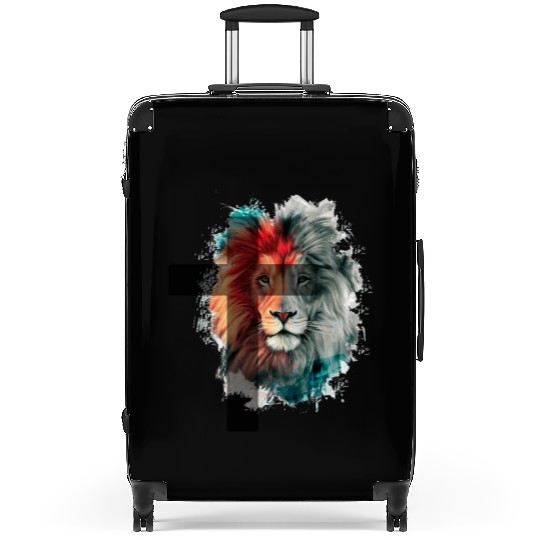 Lion Behind the Cross 2 Suitcases