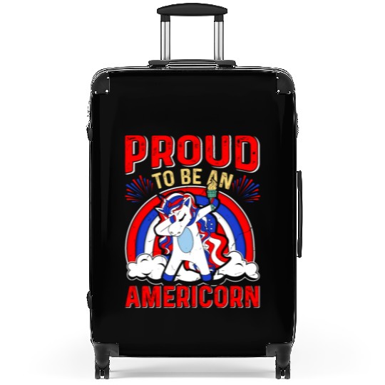 Proud to be an Americorn Unicorn Independence Day Suitcases