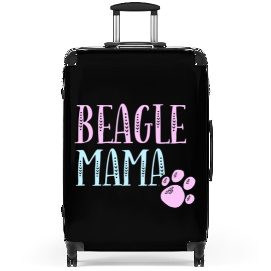 Beagle Mama Dog Lover Mom Cute Pawprint Women Suitcases