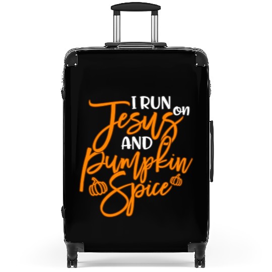 Running I Run On Jesus And Pumpkin Spice Suitcases