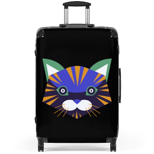 Colorful Cat Face Suitcases