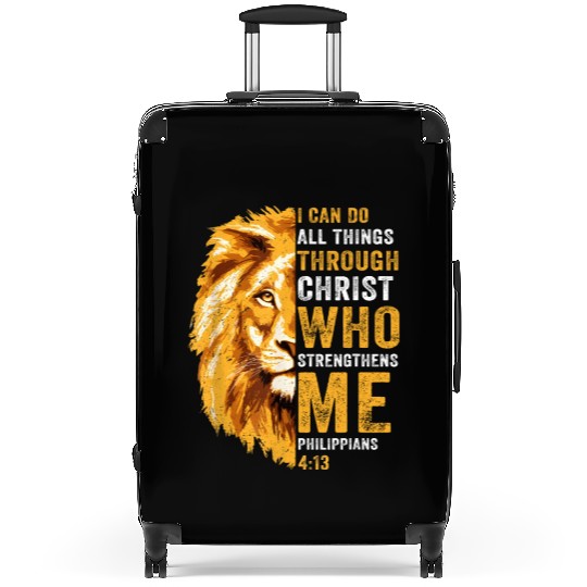 I Can Do All Things Through Christ Jesus Lion Suitcases