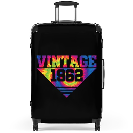 Vintage 1962 Tie Dye Splash Color Triangle Suitcases
