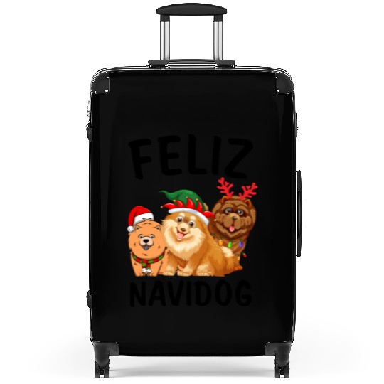 Feliz Navidog Chow Chow Reindeer Christmas Light Suitcases