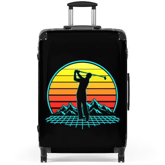Retro Golf Vintage Sunset 80s Golfer Suitcases