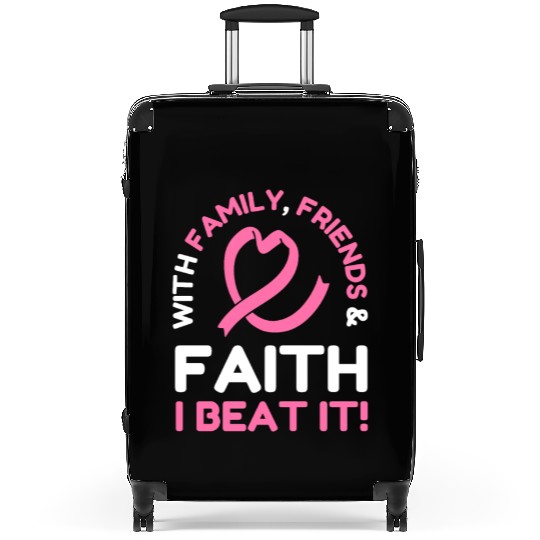 I Beat Breast Cancer Pink Ribbon Breast Cancer Suitcases