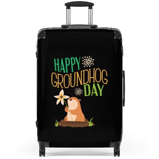 Groundhog Day 2021 Happy Ground Hog Suitcases