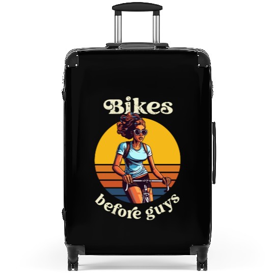 Bikes Before Guys Bicycle, Cycling Black Women Suitcases