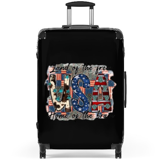 Land of the free USA Home of the brave Suitcases