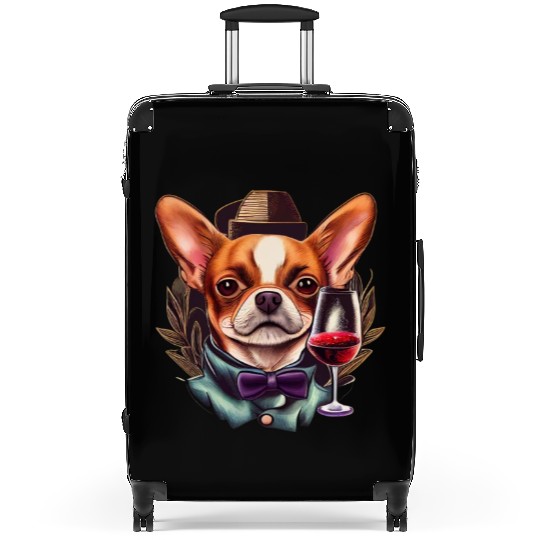 Chihuahua - France French Wine Cute Dog Souvenir Suitcases
