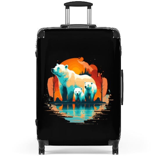 Polar Bear with cubs, Snow Spectrum Suitcases