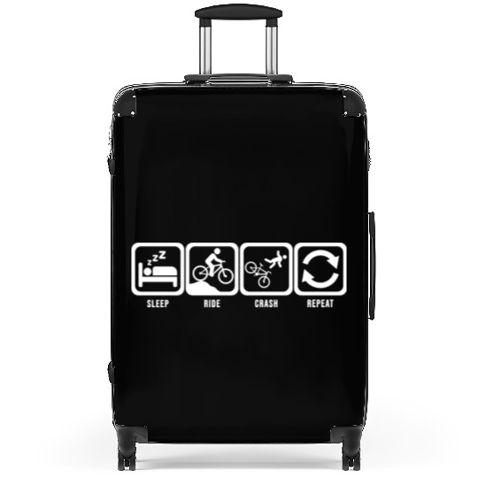 Sleep Ride Crash Repeat White Mountain Bike Suitcases