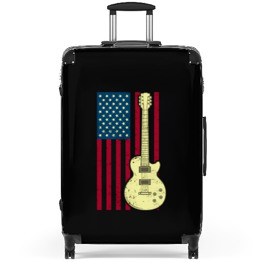 Us Flag Guitar American Flag Suitcases