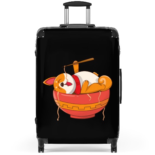 Kawaii Ramen Anime Dog Corgi Japanese Noodles Suitcases