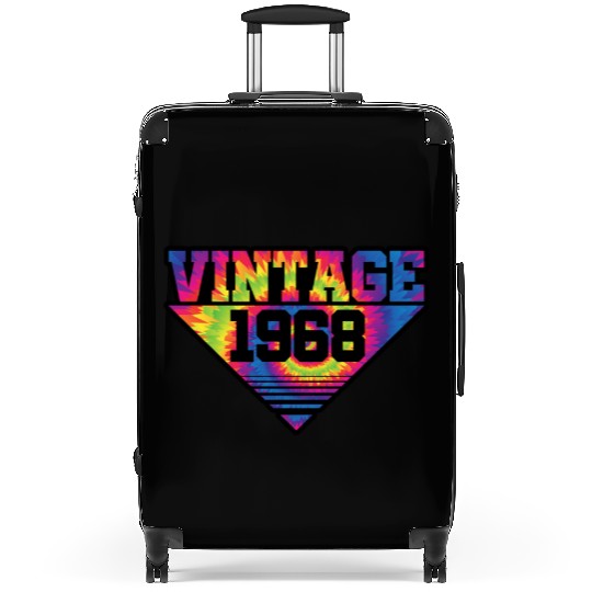 Vintage 1968 Tie Dye Splash Color Triangle Suitcases