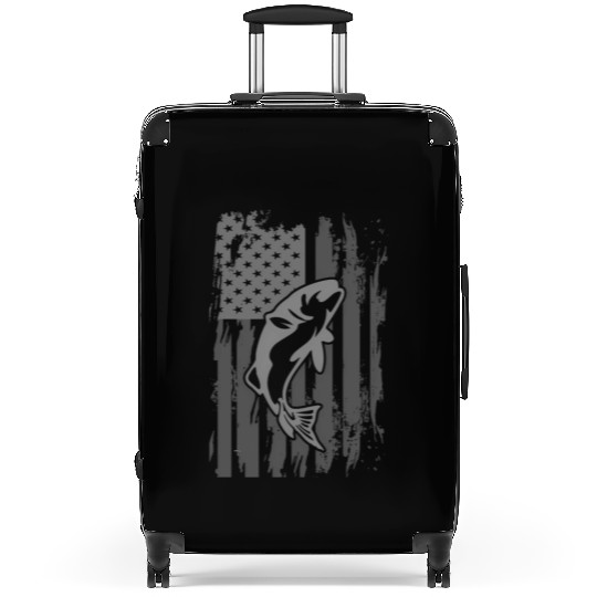 Fishing American Flag Suitcases