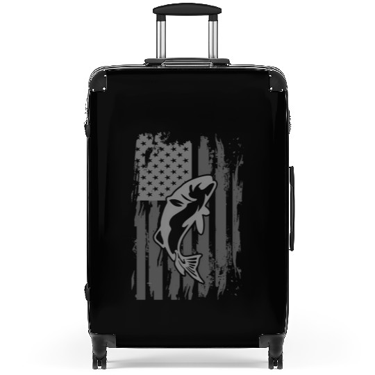Fishing American Flag Suitcases