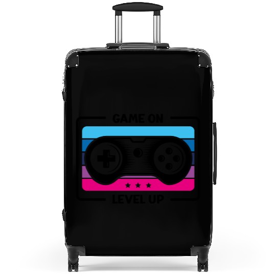 Game on level up illustration black Suitcases