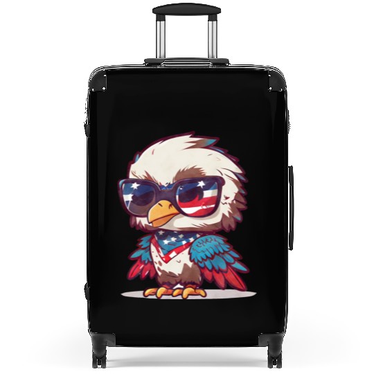 Patriotic fashionista Bird Suitcases
