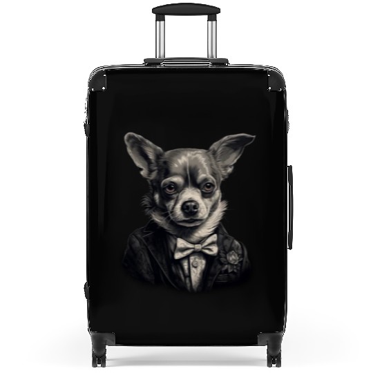 Chihuahua - France Red Wine French Gentleman Funny Suitcases