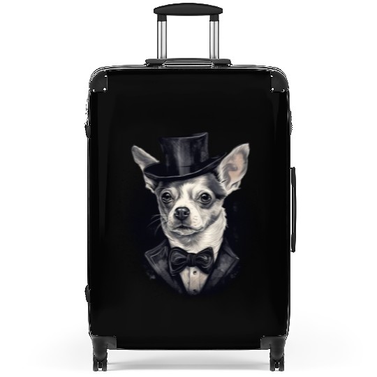 Chihuahua - France Red Wine French Gentleman Funny Suitcases