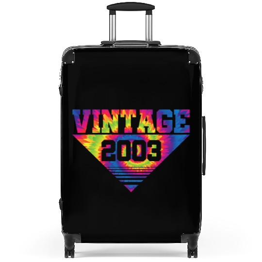 Vintage 2003 Tie Dye Splash Color Triangle Suitcases