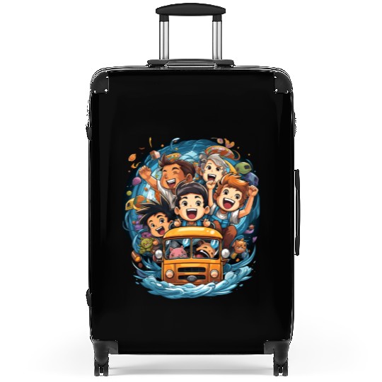 Back to School Pre-K Kindergarten School Bus Suitcases