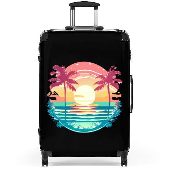 Tropical Serenity Sunset Suitcases