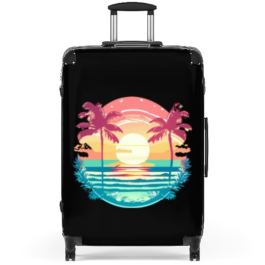 Tropical Serenity Sunset Suitcases